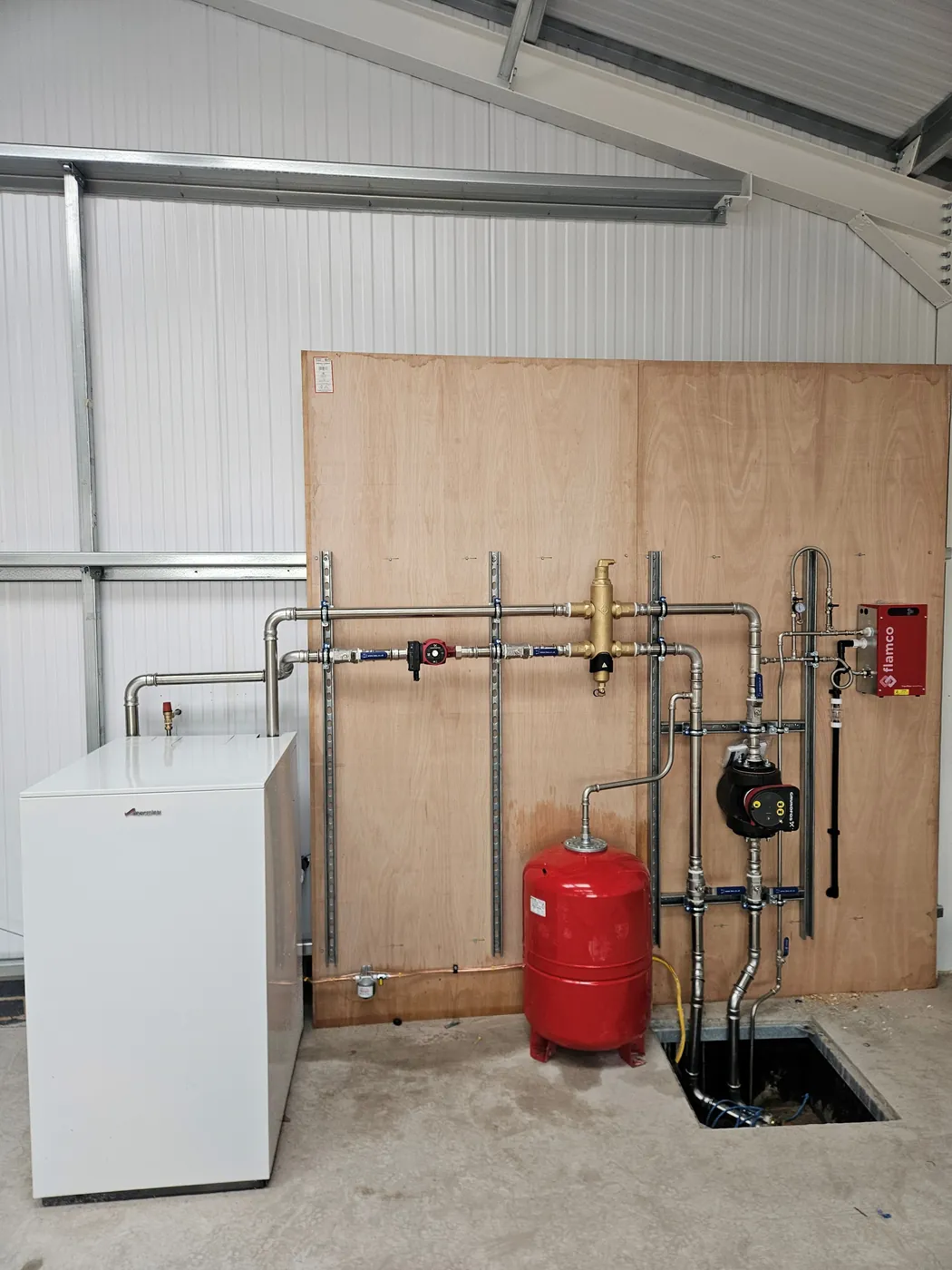 Commercial heating system pipework installation