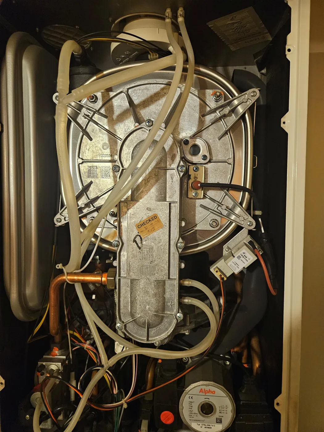 Boiler internals during servicing